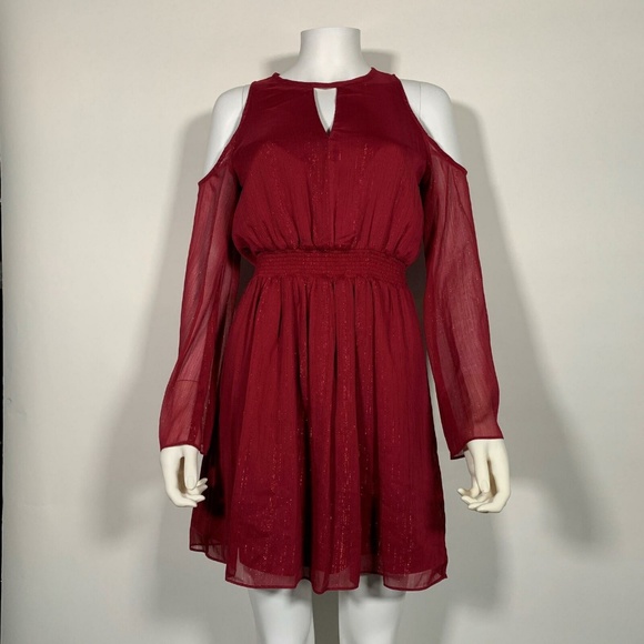 Rachel Zoe Dress Cold Shoulder Chiffon Sz XS - Picture 2 of 6